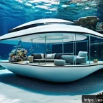 Home 22 심해 정착을 위한 거주지 환경 조성 방안 - A futuristic underwater habitat made from sleek titanium alloy structures with ceramic self-cleaning...