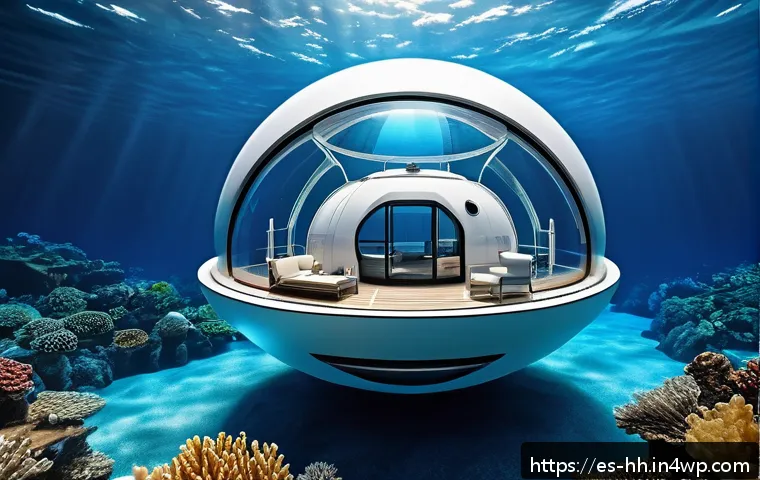심해 식민지 구상과 인류의 미래 - A futuristic underwater spherical habitat made from advanced titanium and graphene alloy, designed t...