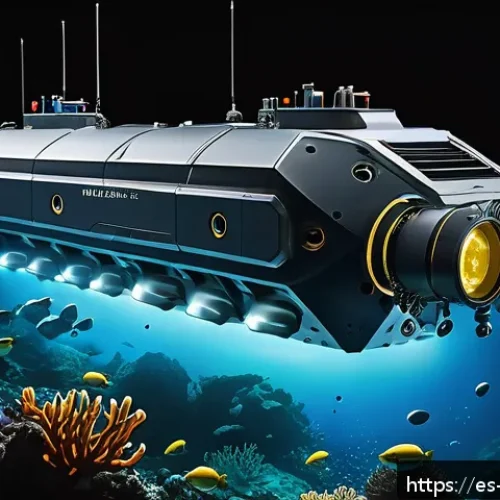 Home 32 심해 식민지의 경제적 모델과 성공 전략 - A futuristic underwater scene depicting advanced autonomous underwater vehicles (AUVs) and remotely ...